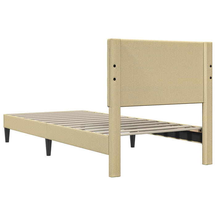 Cadru de pat cu headboard Verde deschis gri 100 x 200 cm - WALTI WALTI