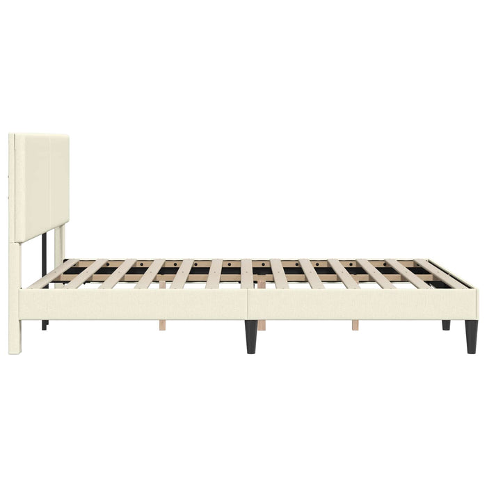 Cadru de pat Crem 120 x 190 cm Țesătură din corduroy WALTI