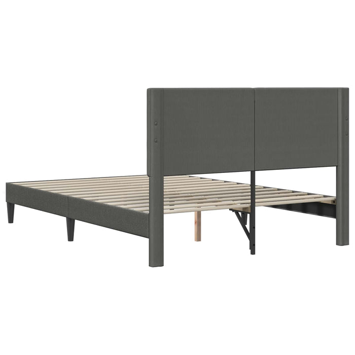 Cadru de pat Gri închis 120 x 200 cm Țesătură din corduroy WALTI