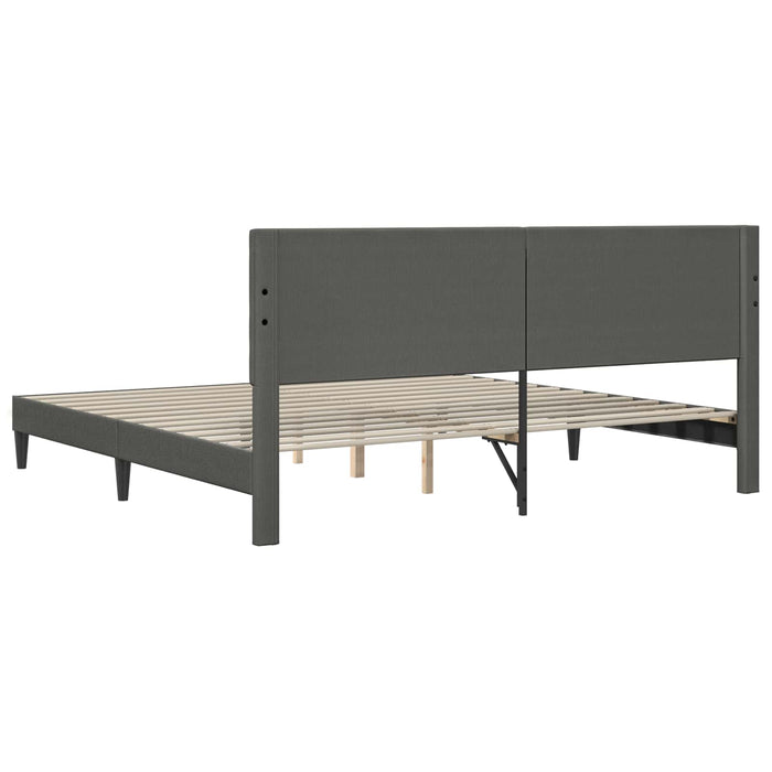 Cadru de pat Gri închis 180 x 200 cm Țesătură din corduroy WALTI