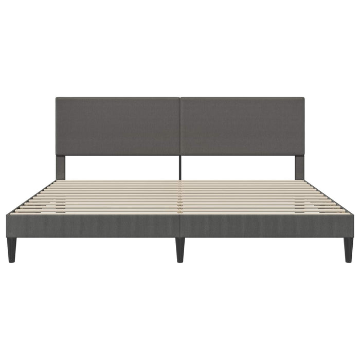 Cadru de pat Gri închis 200 x 200 cm Țesătură din corduroy WALTI