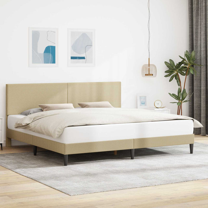 Cadru de pat cu headboard Verde deschis gri 200 x 200 cm - WALTI WALTI