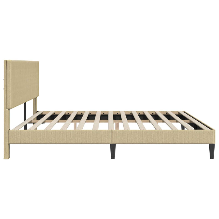 Cadru de pat cu headboard Verde deschis gri 200 x 200 cm - WALTI WALTI