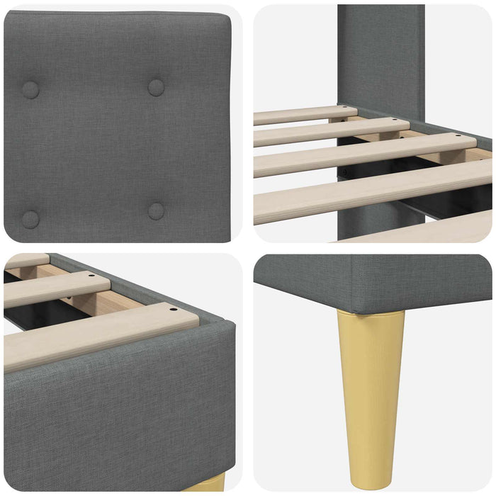 Cadru de pat cu headboard Gri închis 80 x 200 cm Țesătură - WALTI WALTI