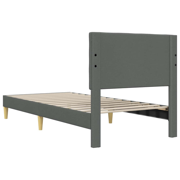 Cadru de pat cu headboard Gri închis 80 x 200 cm Țesătură - WALTI WALTI