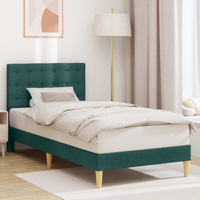 Cadru de pat cu headboard Verde închis 80 x 200 cm Țesătură - WALTI WALTI