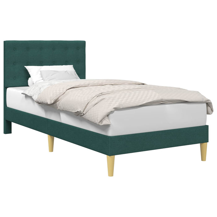 Cadru de pat cu headboard Verde închis 80 x 200 cm Țesătură - WALTI WALTI