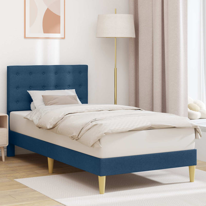 Cadru de pat cu headboard albastru 80 x 200 cm Țesătură - WALTI WALTI