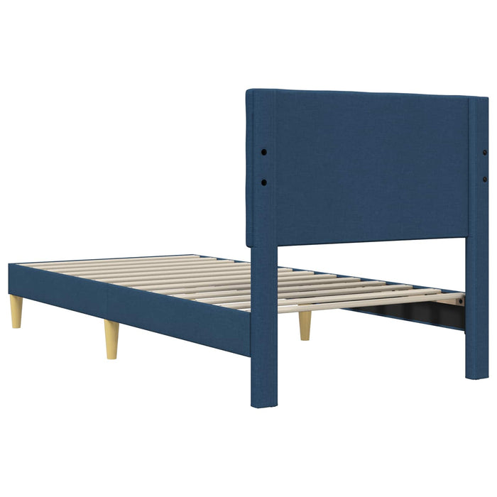 Cadru de pat cu headboard albastru 80 x 200 cm Țesătură - WALTI WALTI