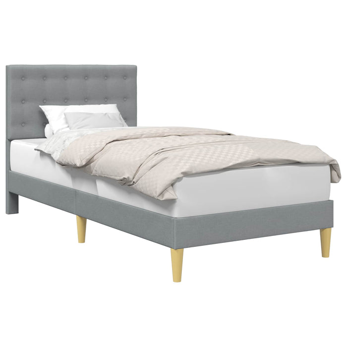 Cadru de pat cu headboard Gri deschis 90 x 190 cm Țesătură - WALTI WALTI