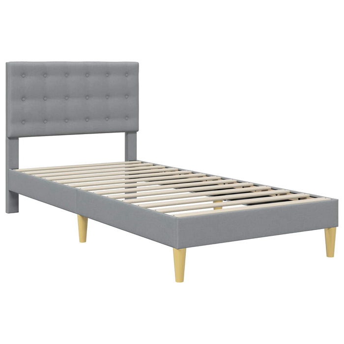 Cadru de pat cu headboard Gri deschis 90 x 190 cm Țesătură - WALTI WALTI
