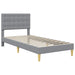 Cadru de pat cu headboard Gri deschis 90 x 190 cm Țesătură - WALTI WALTI