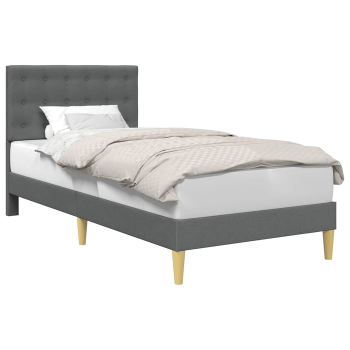 Cadru de pat cu headboard Gri închis 90 x 190 cm Țesătură - WALTI WALTI