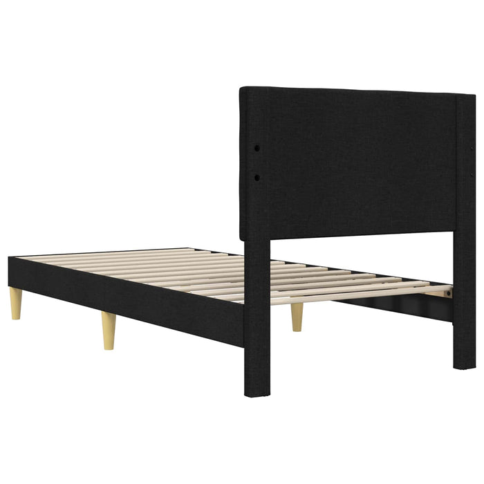 Cadru de pat cu headboard Negru 90 x 190 cm Țesătură - WALTI WALTI