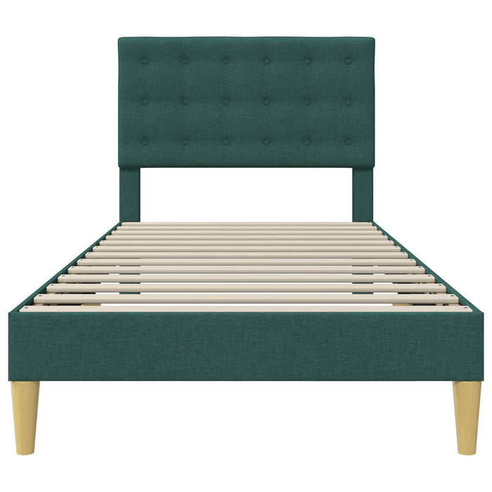 Cadru de pat cu headboard Verde închis 90 x 190 cm Țesătură - WALTI WALTI