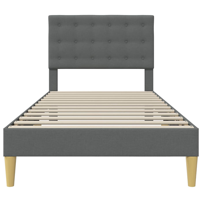 Cadru de pat cu headboard Gri închis 90 x 200 cm Țesătură - WALTI WALTI