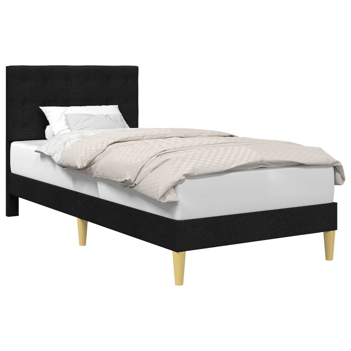 Cadru de pat cu headboard Negru 90 x 200 cm Țesătură - WALTI WALTI
