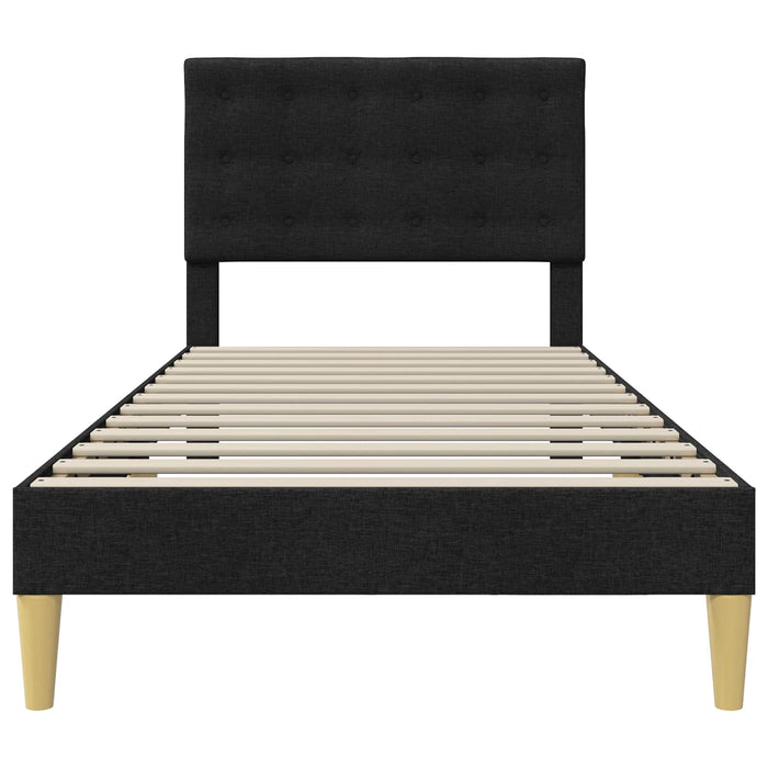 Cadru de pat cu headboard Negru 90 x 200 cm Țesătură - WALTI WALTI