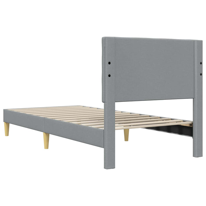 Cadru de pat cu headboard Gri deschis 100 x 200 cm Țesătură - WALTI WALTI