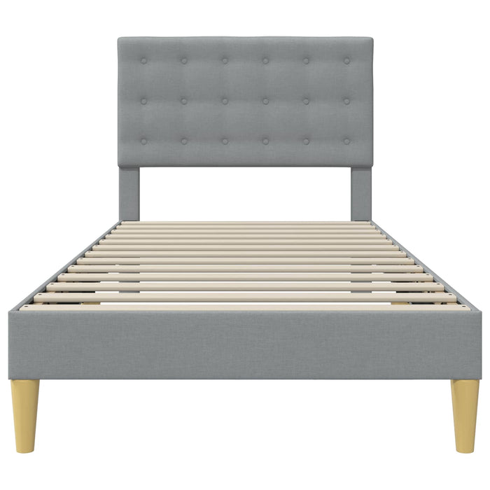 Cadru de pat cu headboard Gri deschis 100 x 200 cm Țesătură - WALTI WALTI
