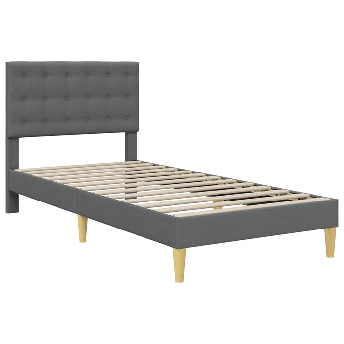 Cadru de pat cu headboard Gri închis 100 x 200 cm Țesătură - WALTI WALTI
