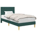 Cadru de pat cu headboard Verde închis 100 x 200 cm Țesătură - WALTI WALTI