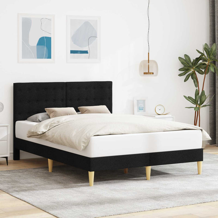 Cadru de pat cu headboard Negru 120 x 190 cm Țesătură - WALTI WALTI