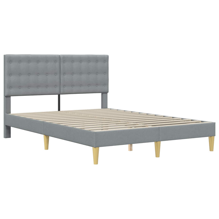 Cadru de pat cu headboard Gri deschis 120 x 200 cm Țesătură - WALTI WALTI