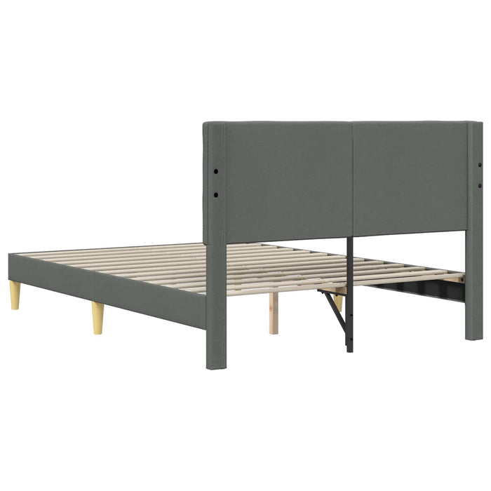 Cadru de pat cu headboard Gri închis 120 x 200 cm Țesătură - WALTI WALTI