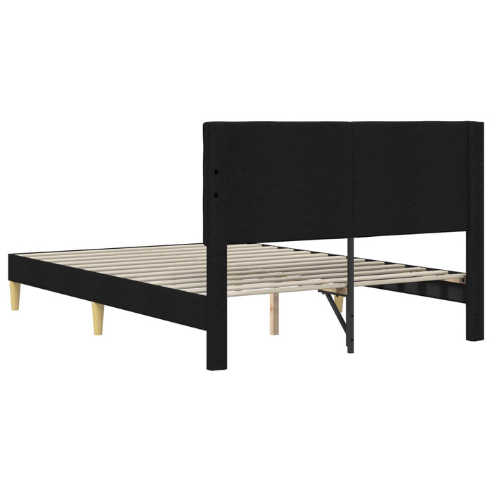 Cadru de pat cu headboard Negru 120 x 200 cm Țesătură - WALTI WALTI