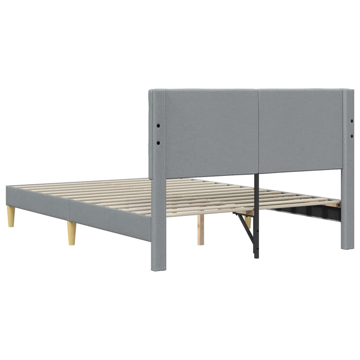 Cadru de pat cu headboard Gri deschis 140 x 190 cm Țesătură - WALTI WALTI