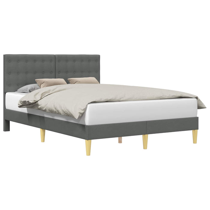 Cadru de pat cu headboard Gri închis 140 x 190 cm Țesătură - WALTI WALTI