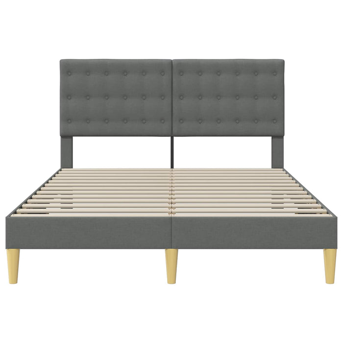 Cadru de pat cu headboard Gri închis 140 x 190 cm Țesătură - WALTI WALTI
