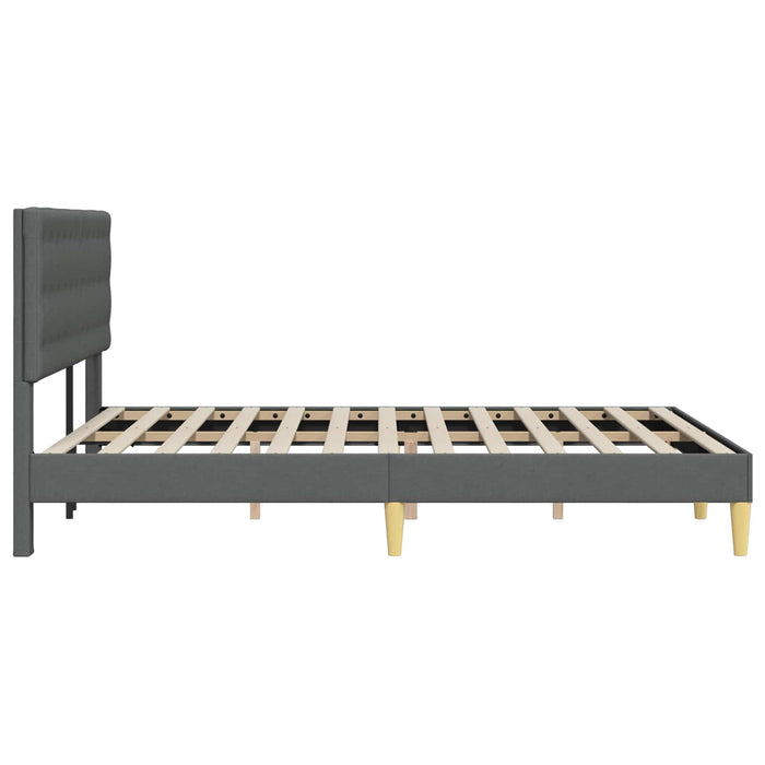 Cadru de pat cu headboard Gri închis 140 x 190 cm Țesătură - WALTI WALTI