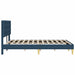 Cadru de pat cu headboard albastru 140 x 190 cm Țesătură - WALTI WALTI