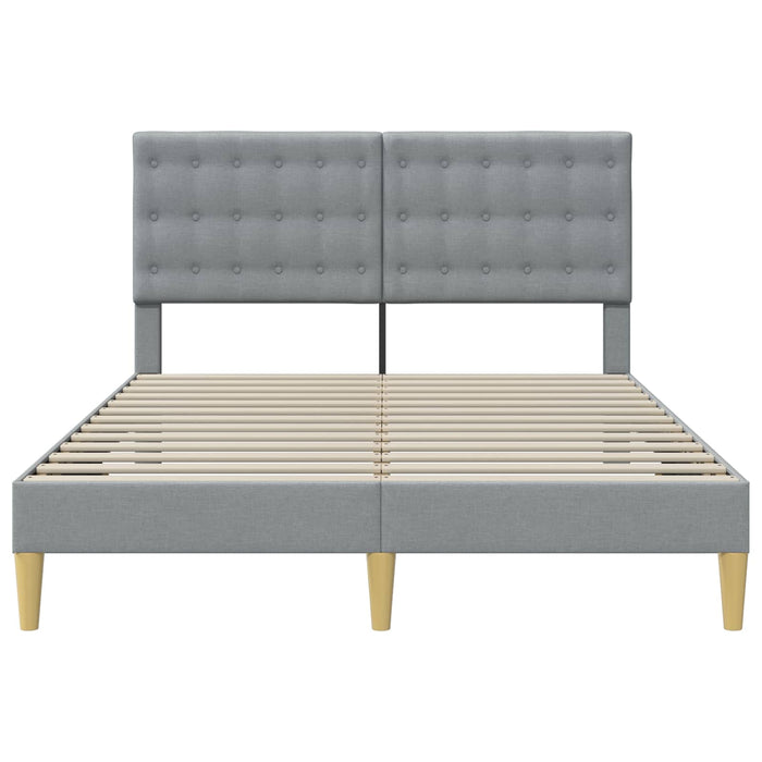 Cadru de pat cu headboard Gri deschis 140 x 200 cm Țesătură - WALTI WALTI