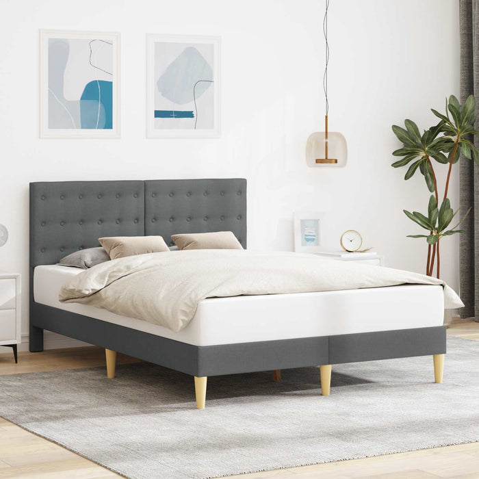 Cadru de pat cu headboard Gri închis 140 x 200 cm Țesătură - WALTI WALTI