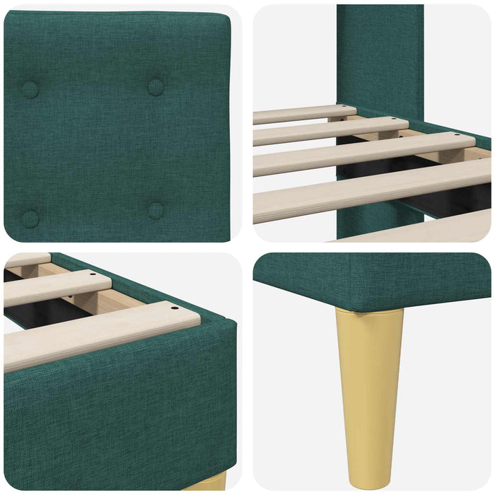 Cadru de pat cu headboard Verde închis 140 x 200 cm Țesătură - WALTI WALTI