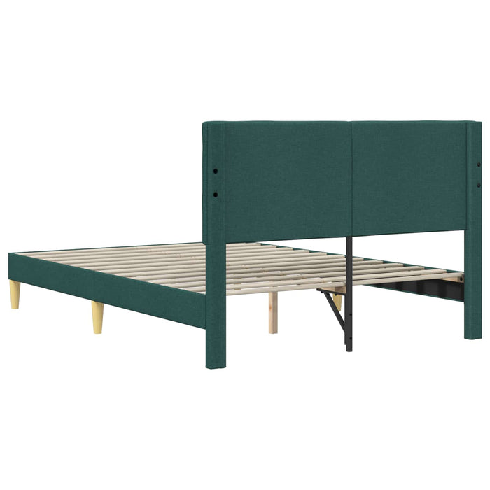 Cadru de pat cu headboard Verde închis 140 x 200 cm Țesătură - WALTI WALTI