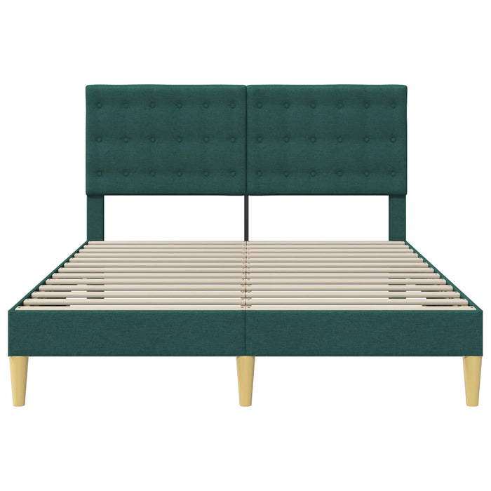 Cadru de pat cu headboard Verde închis 140 x 200 cm Țesătură - WALTI WALTI