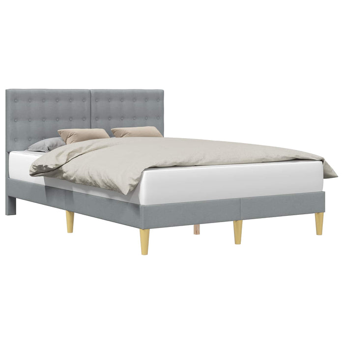 Cadru de pat cu headboard Gri deschis 160 x 200 cm Țesătură - WALTI WALTI