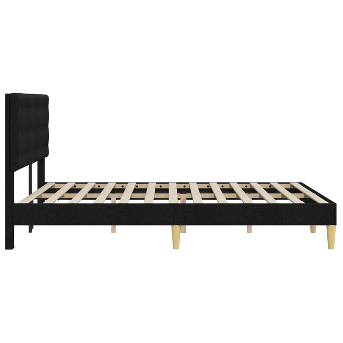 Cadru de pat cu headboard Negru 160 x 200 cm Țesătură - WALTI WALTI