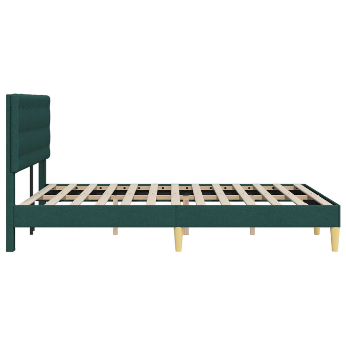 Cadru de pat cu headboard Verde închis 160 x 200 cm Țesătură - WALTI WALTI