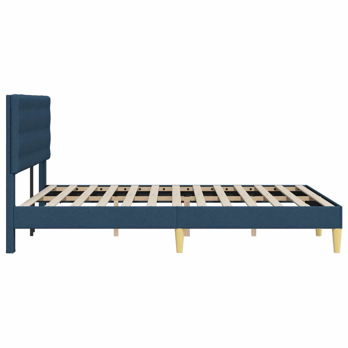 Cadru de pat cu headboard albastru 160 x 200 cm Țesătură - WALTI WALTI