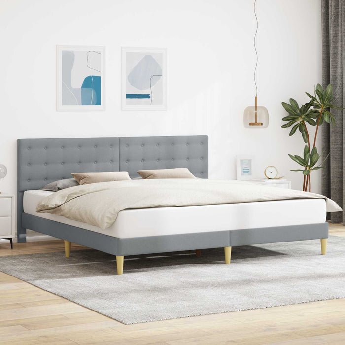 Cadru de pat cu headboard Gri deschis 180 x 200 cm Țesătură - WALTI WALTI
