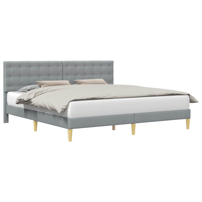 Cadru de pat cu headboard Gri deschis 180 x 200 cm Țesătură - WALTI WALTI