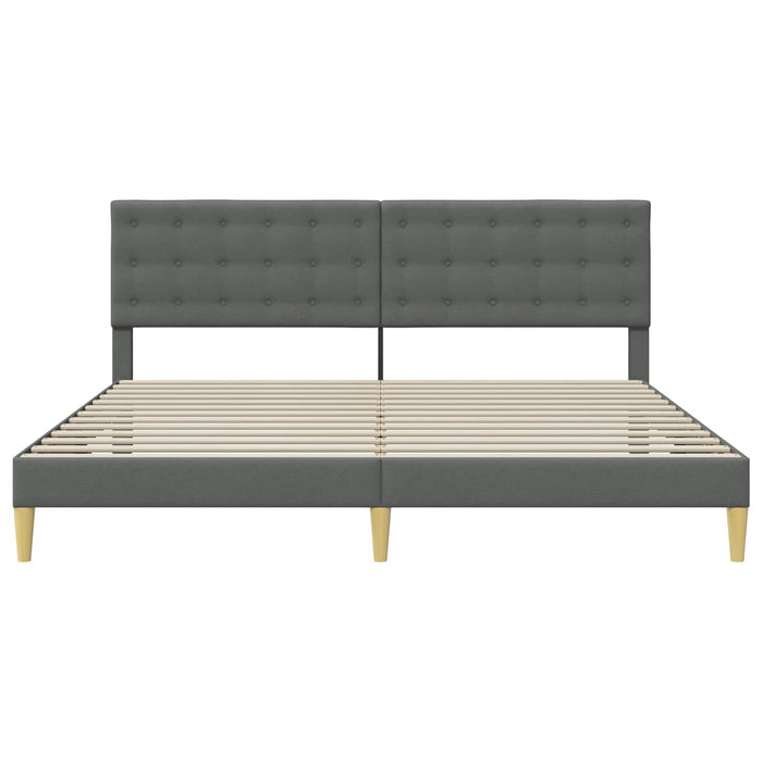 Cadru de pat cu headboard Gri închis 180 x 200 cm Țesătură - WALTI WALTI