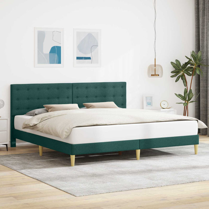 Cadru de pat cu headboard Verde închis 180 x 200 cm Țesătură - WALTI WALTI