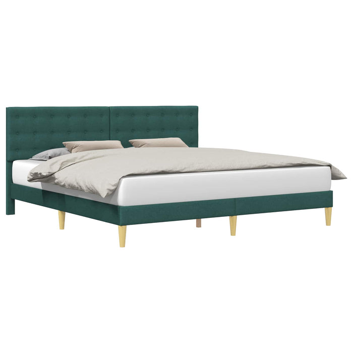Cadru de pat cu headboard Verde închis 180 x 200 cm Țesătură - WALTI WALTI