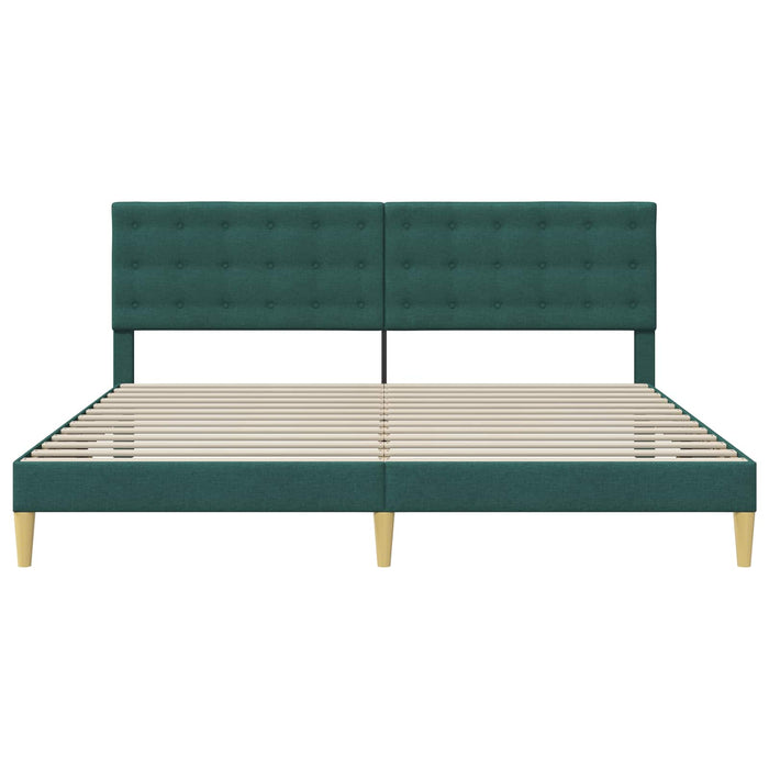 Cadru de pat cu headboard Verde închis 180 x 200 cm Țesătură - WALTI WALTI